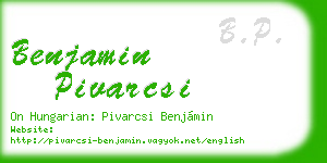 benjamin pivarcsi business card