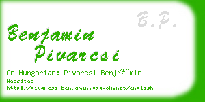 benjamin pivarcsi business card